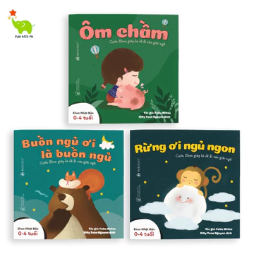 Sách Ehon - Giúp bé dễ đi vào giấc ngủ. Bộ 3 cuốn Buồn ngủ ơi là buồn ngủ - cho trẻ từ 0 - 4 tuổi