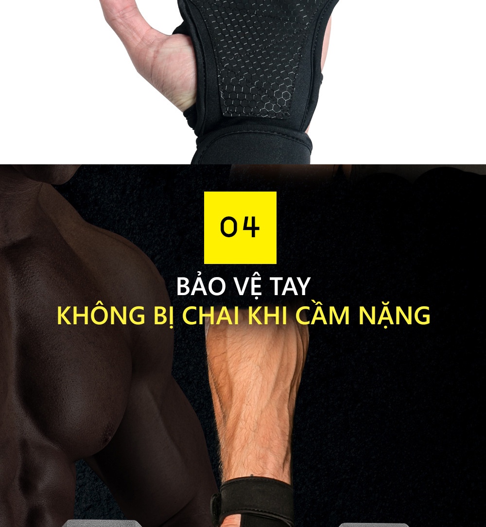 Mô tả Găng Tay Tập Gym Chính Hãng Bao Tay Tập Gym Thiết Kế Êm Ái Thoáng Khí Đệm Silicone Chống Trượt Cleacco SKDK Boro Sport - 8