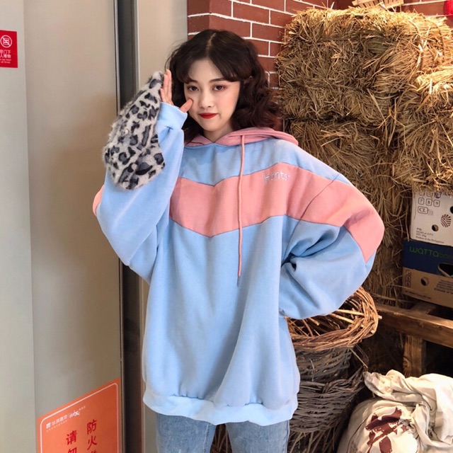 SẴN-Áo hodie Ulzzang mix màu form cực đẹp-Ảnh thật cuối