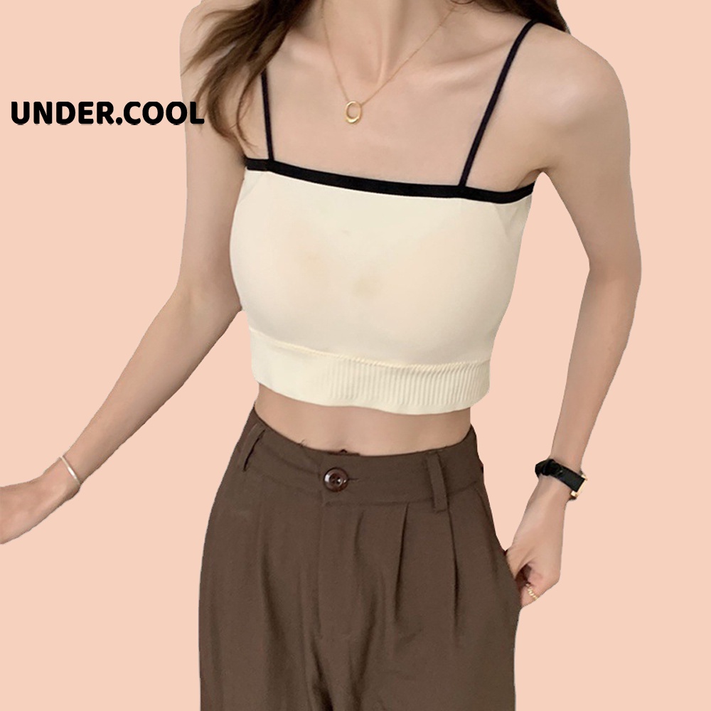 Áo Bra Hai Dây UNDERCOOL Thun Có Mút Đệm Ngực Gam Màu Pastel Nhẹ Nhàng AB18