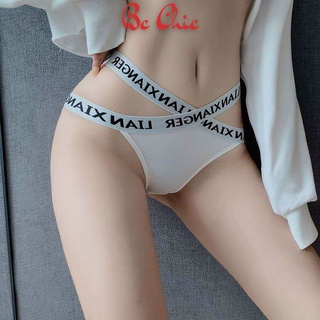 Quần Lót Nữ Cotton Sexy Lọt Khe dây hông đan chéo phối viền chữ sexy quyến rũ mã Q1838 BC_CHIC LINGERIE