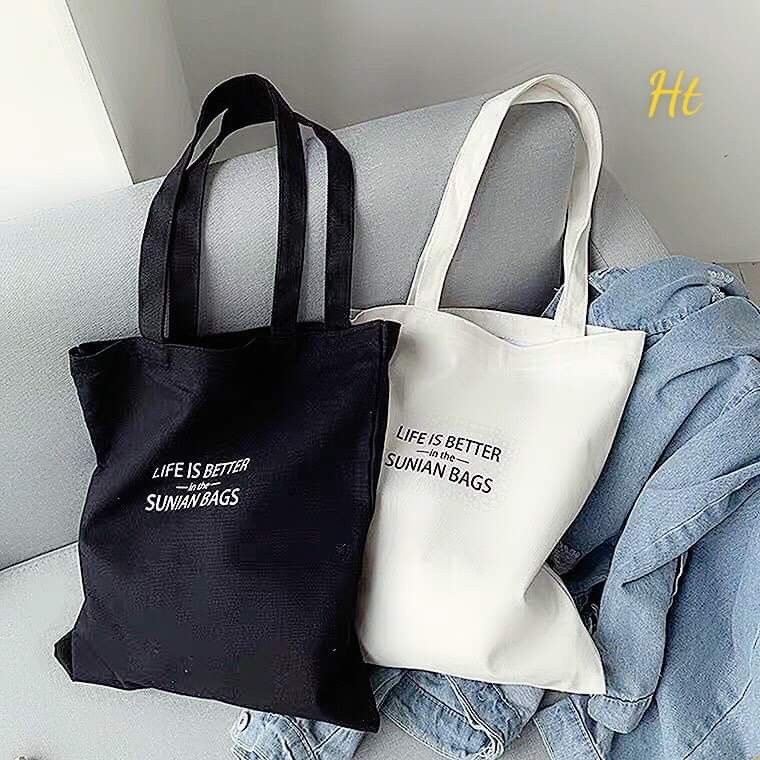 [Túi tote] Túi vải LIFE IS BETTER BIGOMALL