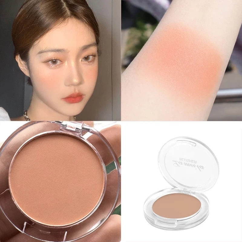 [Hàng mới về] Bảng phấn má hồng tạo khối một màu LAMEILA kèm cọ trang điểm tiện lợi