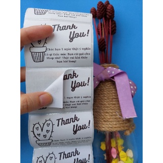 100 Tem Cảm Ơn Khách Hàng Thank You Kích thước 7x5cm