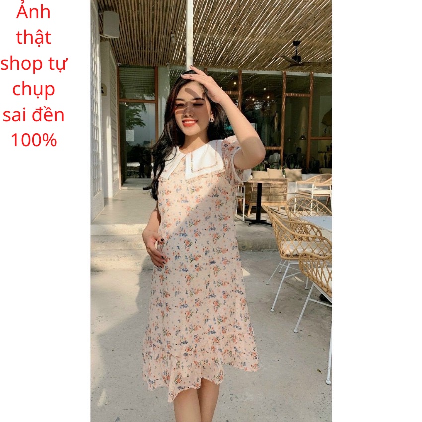 (XẢ LỖ )Váy bầu-đầm bầu hoa nhí Q0004 [ảnh và clip thật]