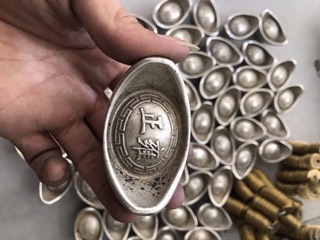Thỏi bạc tài lộc may mắn bằng đồng trang trí phong thuỷ vật phẩm
