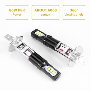 Bộ bóng đèn pha LED 2X H1 6000K màu trắng siêu sáng 6000LM DRL có độ cao