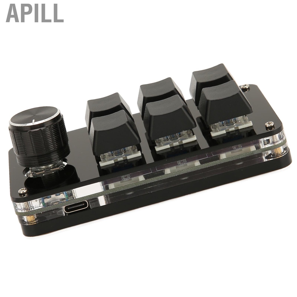 Apill Bàn phím mini 6 phím có núm USB Bàn phím OSU Gaming có thể lập trình HOT