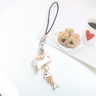 Hàng Mới Về Mới Dây Đeo Điện Thoại Mặt Hình Xương Cá Bằng Kẽm Dễ Thương Cho Cặp Đôi