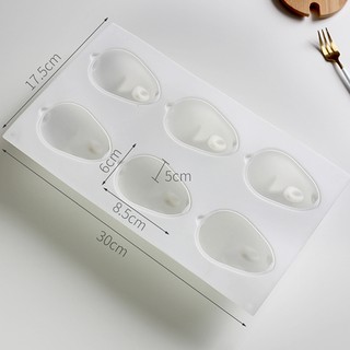 Khuôn Silicon Hình Thỏ Ngọc Làm Bánh, Khuôn 6 Thỏ Làm Tàu Hũ Siêu Xinh