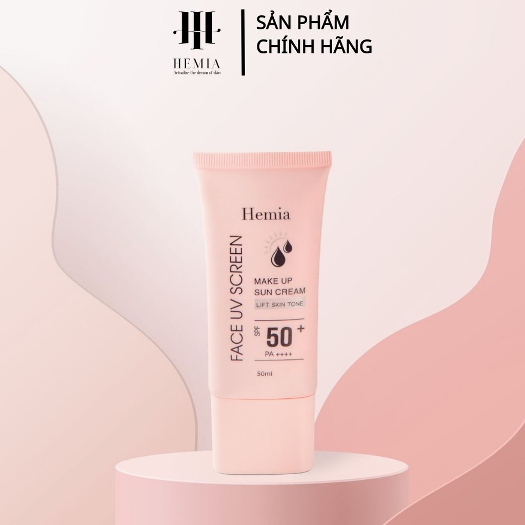 Ảnh Kem chống nắng Hemia 50ml chính hãng tác dụng dưỡng trắng nâng tone SPF50+ thấm mướt nhanh, mịn màng 2