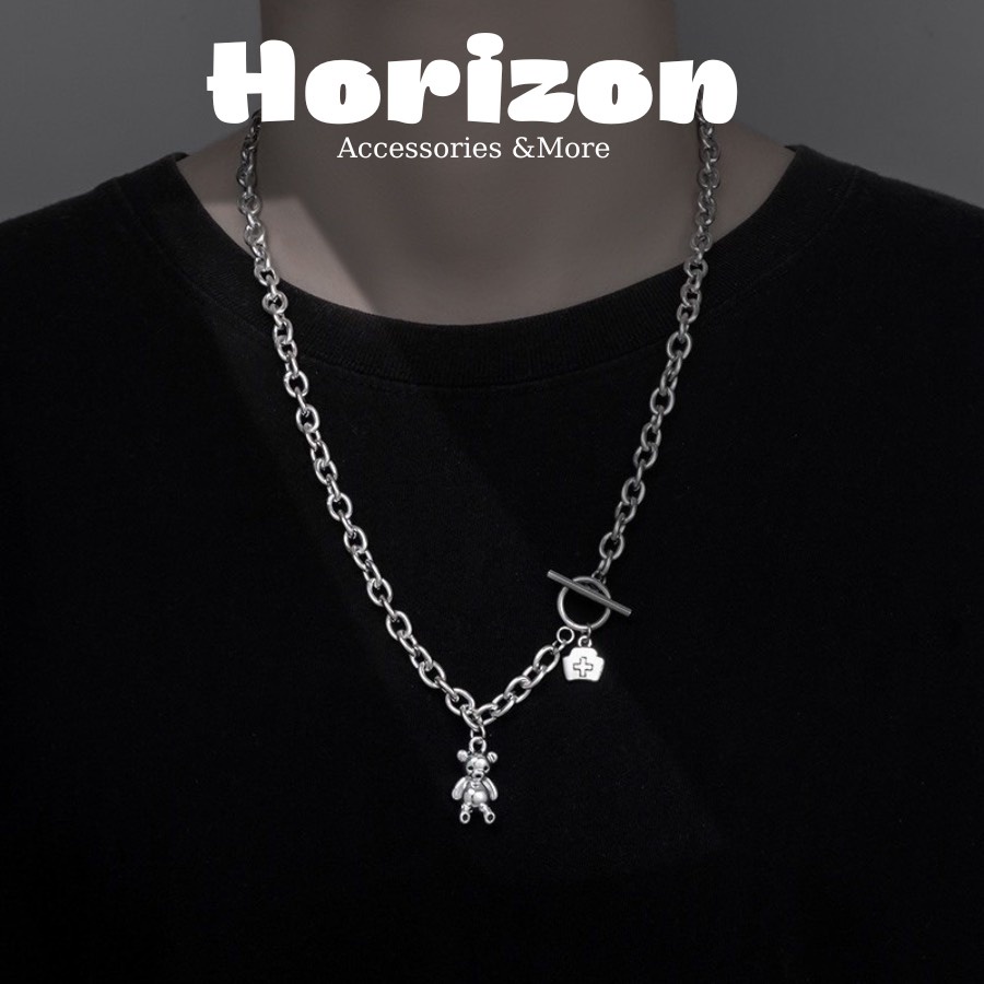 Dây Chuyền Vòng Cổ, Vòng Tay Titan Cao Cấp Không Gỉ Khoá Cài Hình Gấu Bear Cho Nam & Nữ - Horizon