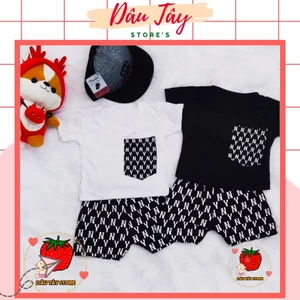 Đồ Bộ NY Siêu Ngầu Cho Bé Trai, Bé Gái Vải Cotton 100% Họa Tiết MLB NY, Bộ Cộc Tay Cho Bé Mặc Nhà Mùa Hè