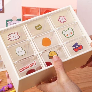 Tủ Mini 9 Ngăn Kéo Để Bàn, Treo Tường Đựng Phụ Kiện Mỹ Phẩm Tiện Lợi