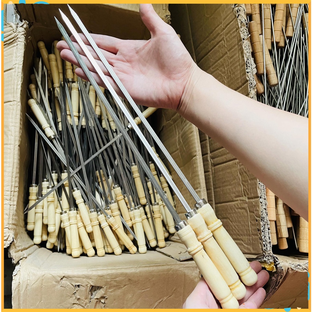 Xiên Nướng thịt Inox Hàng công ty cao cấp không gỉ sét 38 cm | Shopee ...