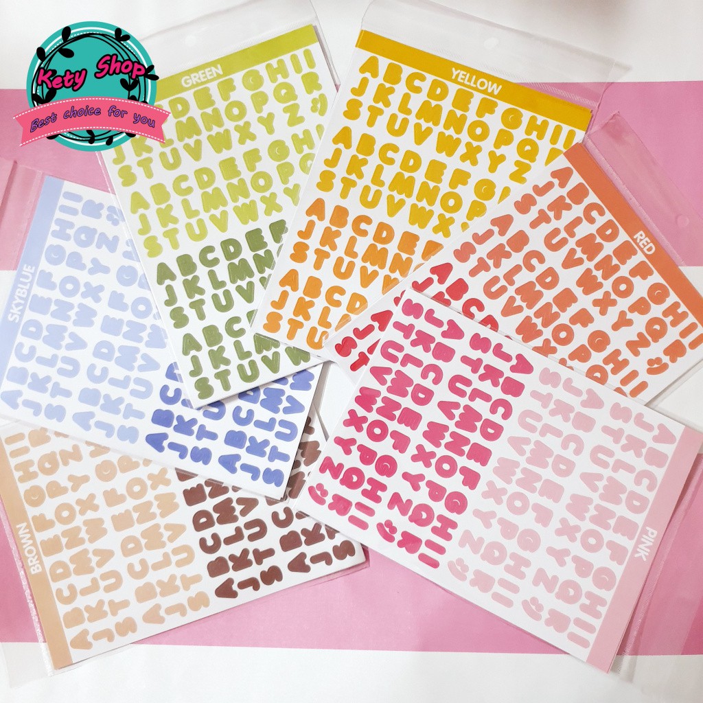 [ẢNH THẬT] Set sticker chữ cái alphabet và số siêu xinh | Shopee Việt Nam