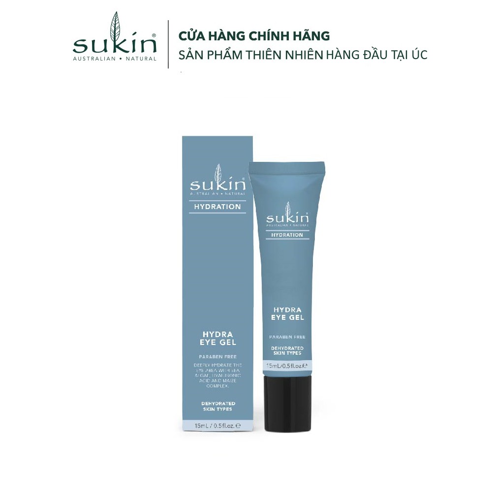Sukin Hydra Eye Gel 15 ml – Marine Hydration Gel for Dehydrated Under Eye Skin