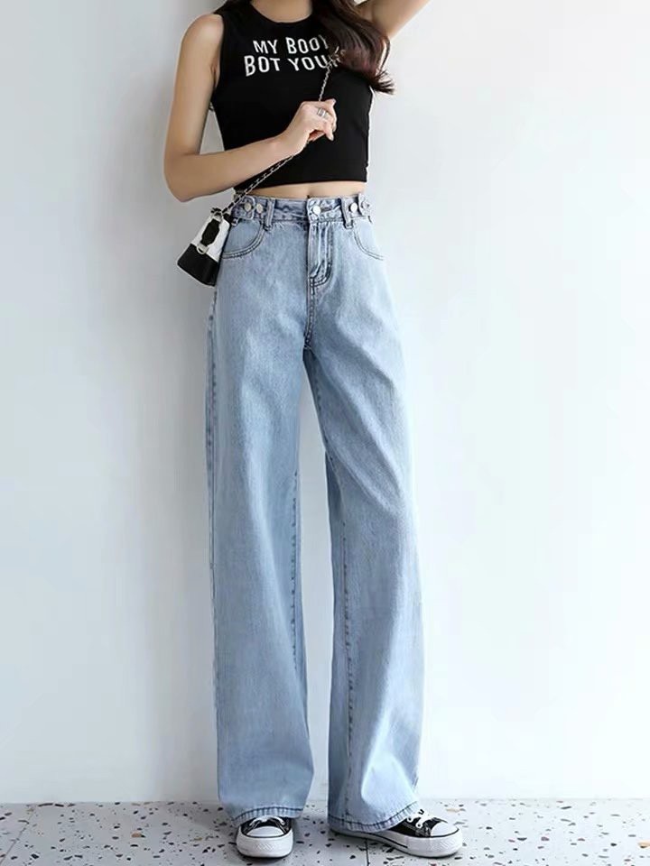 Ảnh Daduhey Quần Jeans Dài Lưng Cao Thời Trang Hàn Quốc Cá Tính Cho Nữ 2