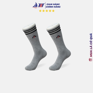 Tất cổ cao logo sọc viền T&T SOCKS & HOSIERY