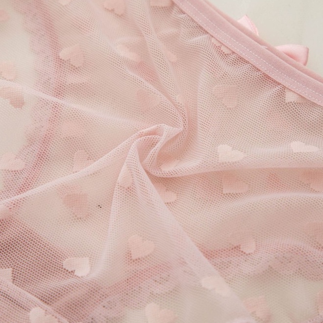 Quần lót nữ ren lưới cao cấp siêu mỏng sexy đính nơ kèm họa tiết dễ thương gợi cảm LANIXA  L256
