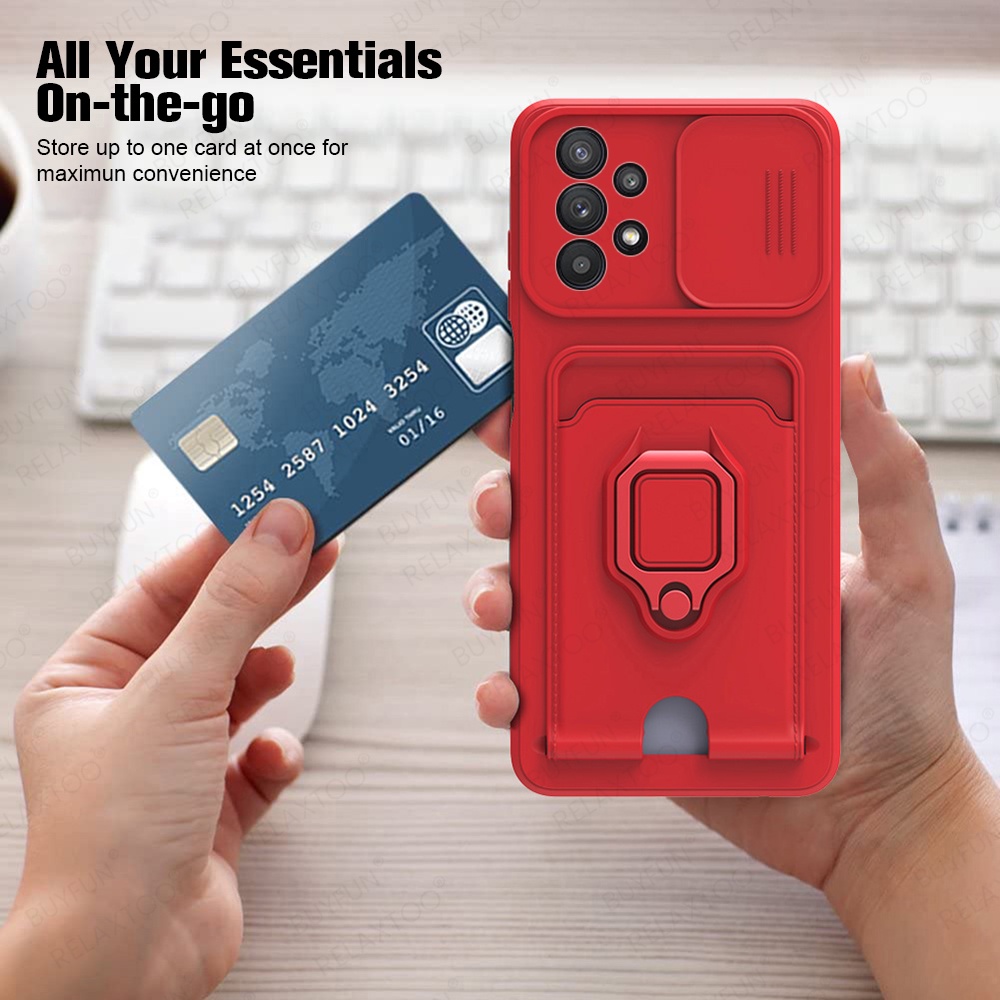 Ốp Điện Thoại Phối Giá Đỡ Nhẫn Từ Tính Cho Samsung Galaxy A23 A33 A32 A53 A73 A03 Core A03s A02s A 23 33 53 73 5G