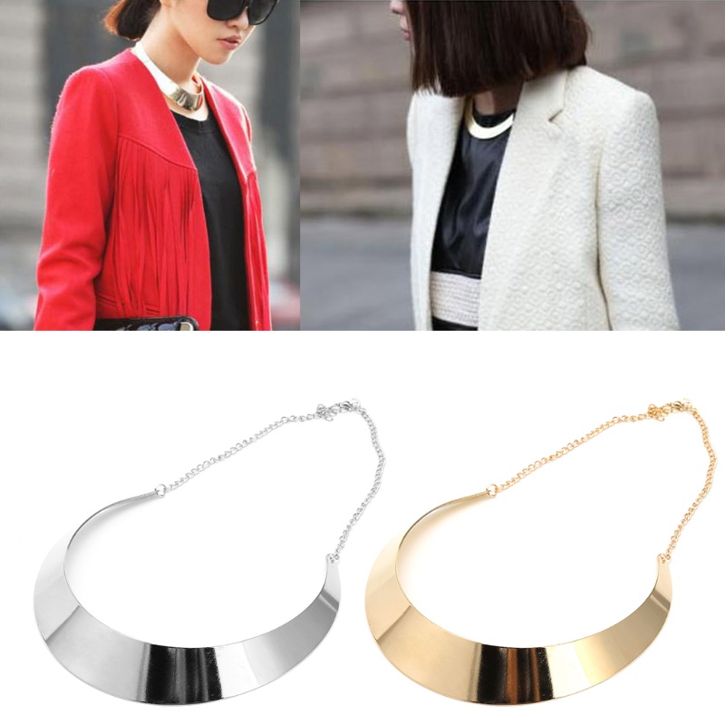 Dasbsug Thời Trang Mạ Vàng Bạc Vintage Mô-men xoắn Vòng Cổ Hợp Kim Kim Loại Độc Đáo