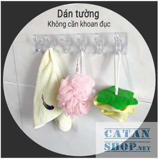 Móc dán tường, thanh treo đồ 6 móc dán tường nhà tắm nhà bếp siêu dính siêu chịu lực GD387-6Deo