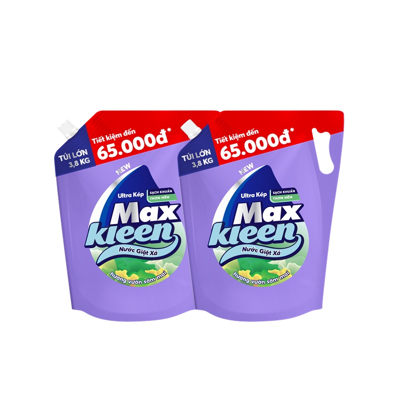 Ảnh Combo 2 Túi Nước Giặt Xả MaxKleen Hương Vườn Sớm Mai 3.8kg/Túi 1