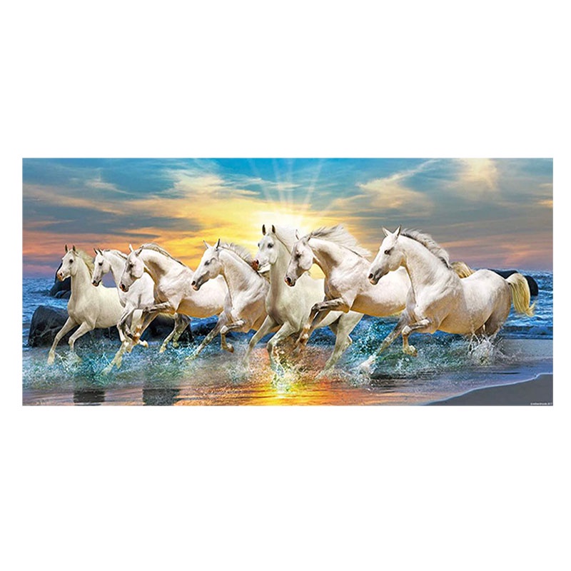 Trắng 8 Ngựa Chạy Trên Nước Tất Cả Tranh Trang Trí Poster In Canvas Trang Trí Tường Nhà Tranh Tường Nghệ Thuật