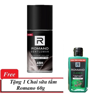 Mua 1 tặng 1 - Lăn khử mùi Romano Classic 50ml + Sữa tắm sạch khuẩn 60g