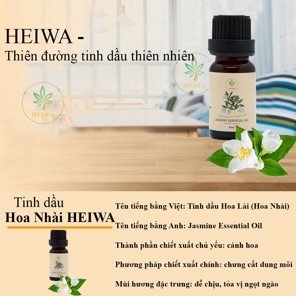 Mô tả Tinh dầu Hoa nhài thương hiệu HEIWA, nhập khẩu Ấn Độ, đầy đủ kiểm định - 1