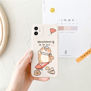 Ốp lưng iphone cạnh vuông Gấu má hồng dành cho iphone 6 đến 16promax - E131