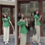Set Áo Xanh Chun Ngực Mix Quần Suông Be Có Ảnh Thật Kèm Video