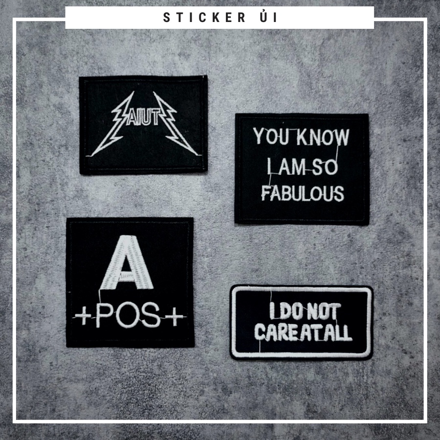 Sticker ủi quần áo cao cấp CÓ SẴN KEO ỦI dùng làm miếng dán vá Quần Áo ...