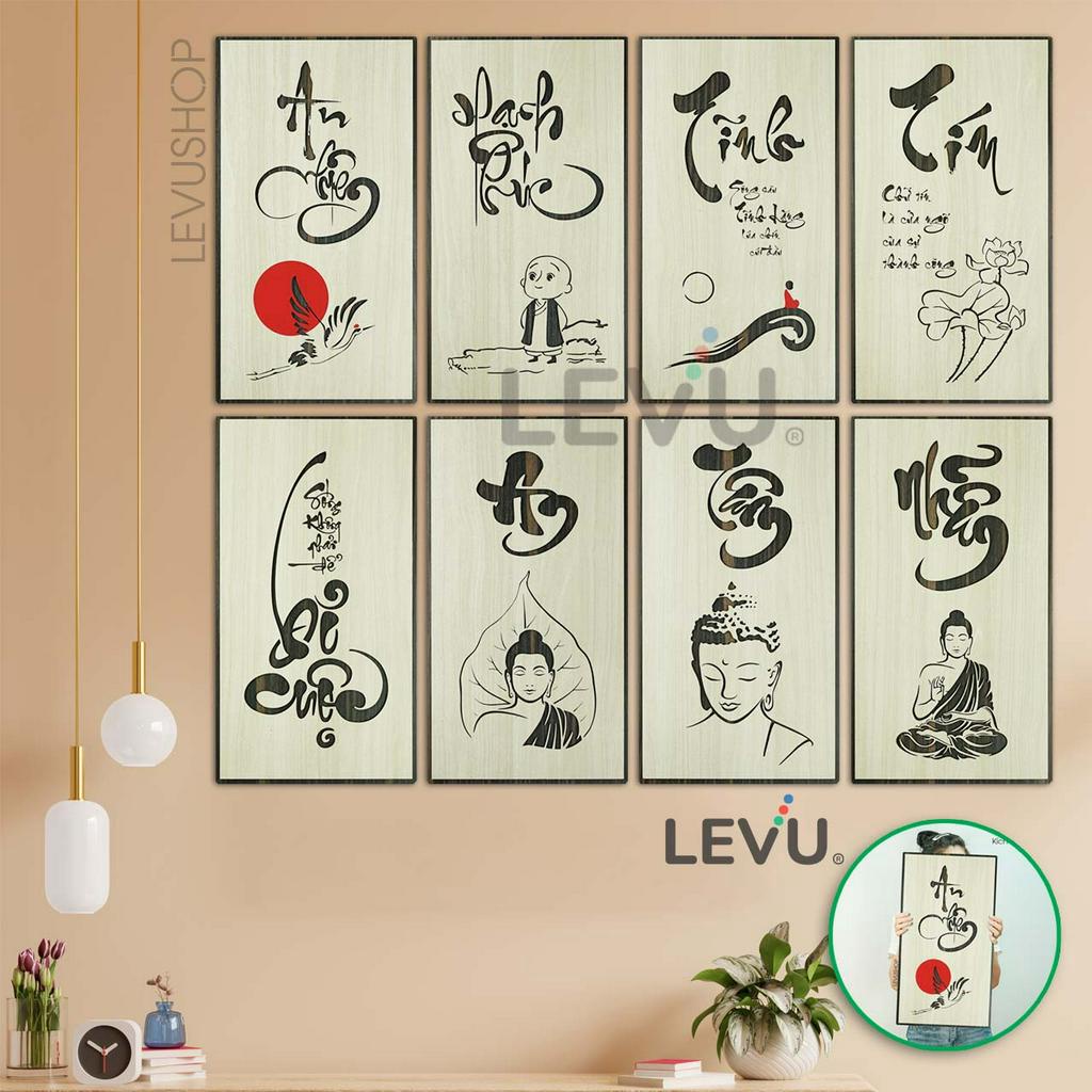 Tranh treo tường gỗ khắc chữ Thư Pháp decor sang trọng, tranh thư pháp bằng gỗ cao cấp