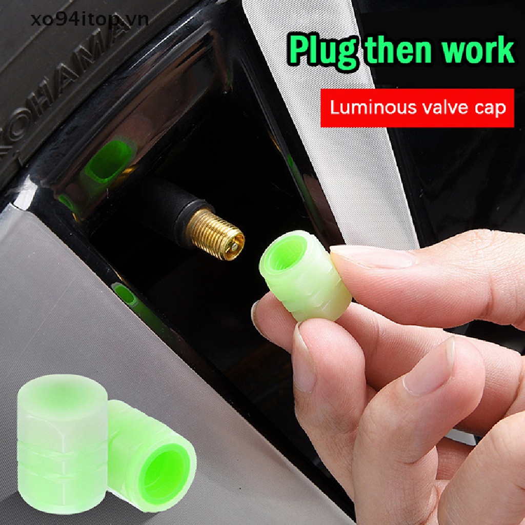 Xoitop Set 4 Nắp Van Lốp Xe Dạ Quang Thông Dụng Cho Xe Hơi Xe Máy Xe Đạp VN