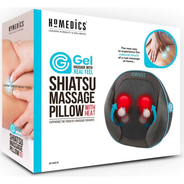 Gối massage hồng ngoại Shiatsu 3D công nghệ GEL điều khiển cầm tay HoMedics GSP-500H-GB