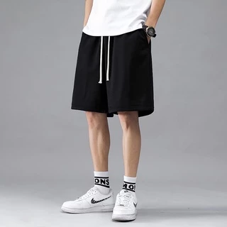 Quần short nam unisex màu đen vải thun cào có bigsize đến 98kg- n/đ