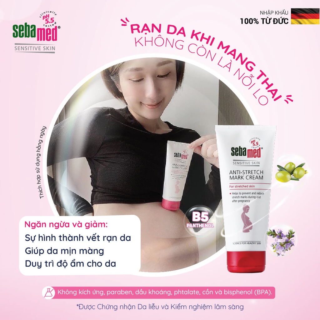 Ảnh Kem ngăn ngừa rạn da bà bầu Sebamed Anti-Stretch Mark Cream pH5.5 (200ml) 1