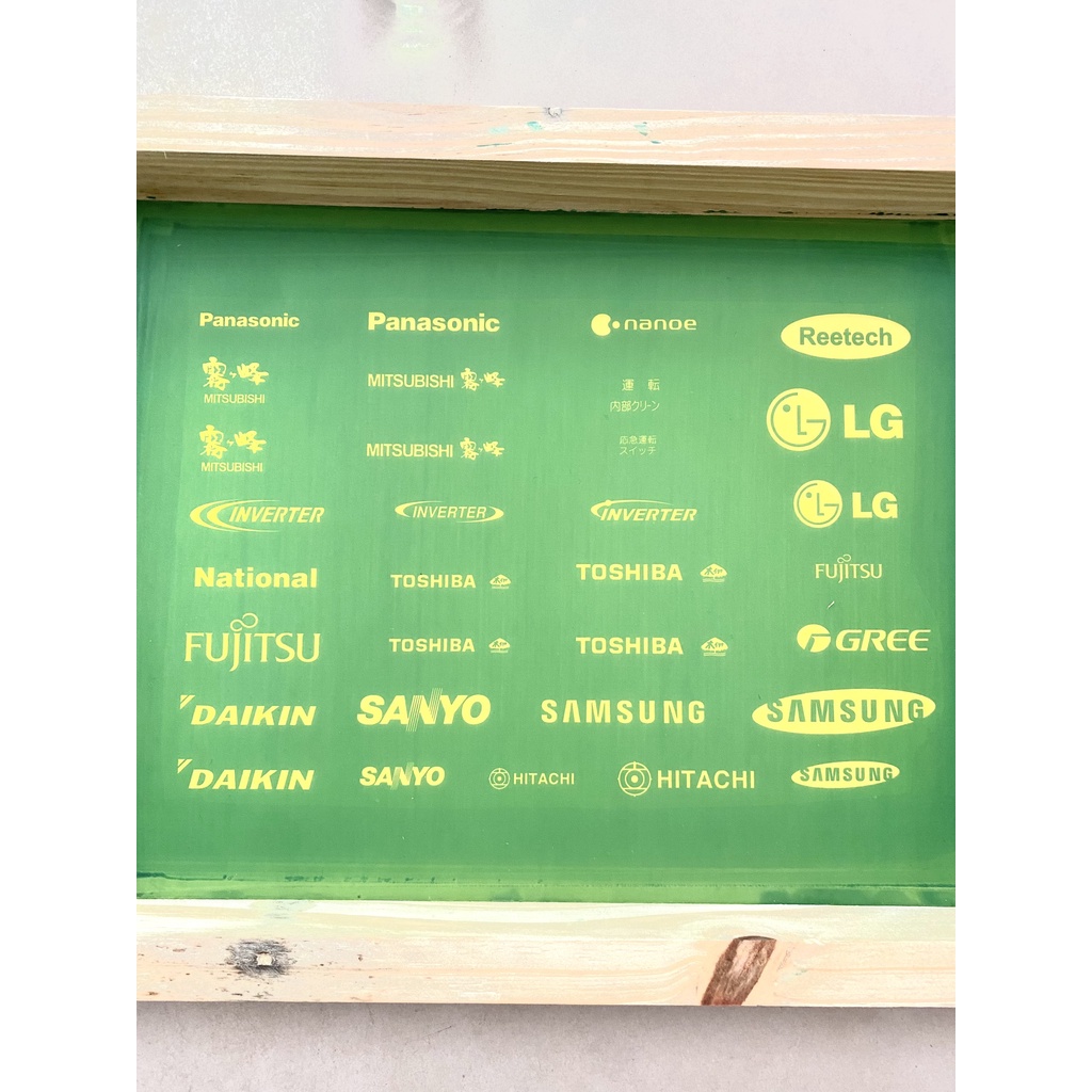 (VTĐL)Khung in lụa Logo thương hiệu tủ lạnh máy lạnh Sanyo LG Samsung..