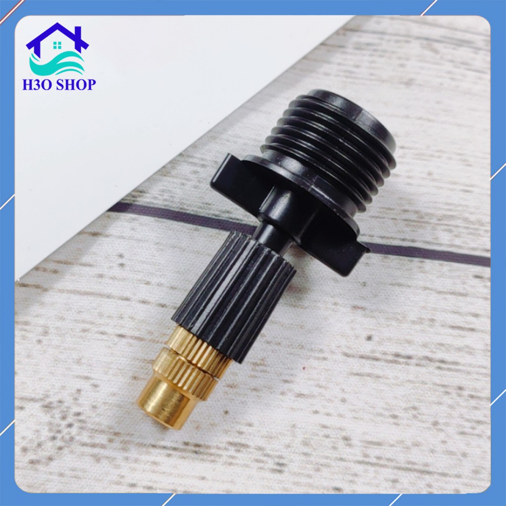 Béc Tưới Phun Sương Đầu Bằng Đồng 1 Hướng - Kèm Ren Nối ống 21mm Và Van Điều Áp