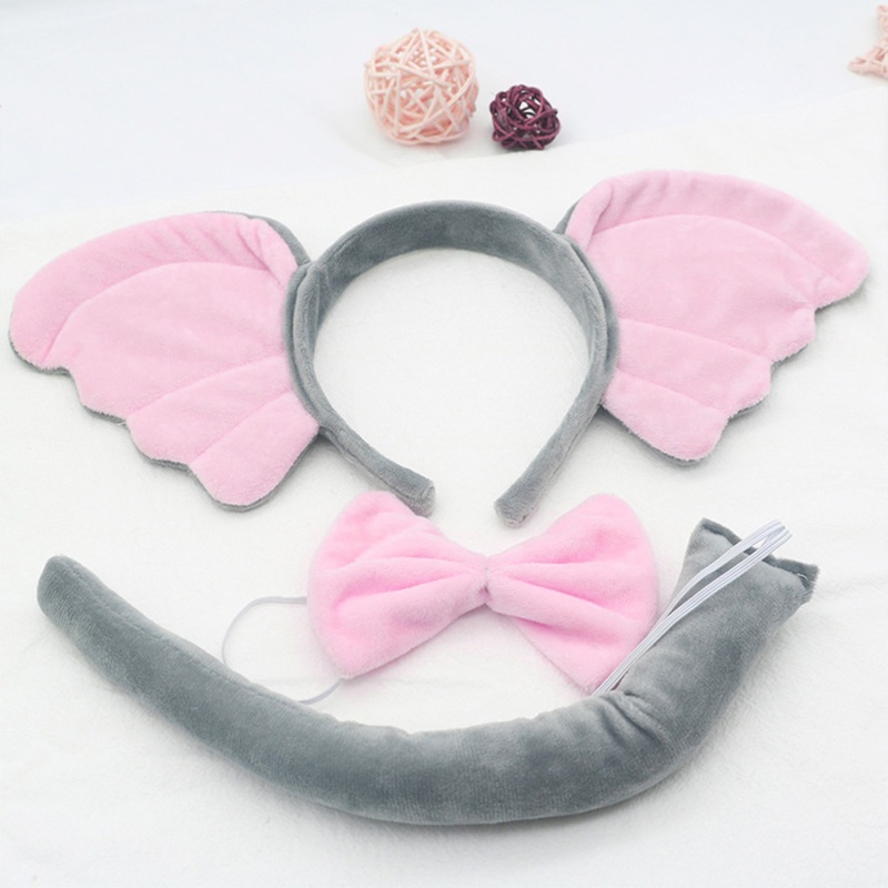 Dasbsug 3 Băng đô tai voi màu hồng dễ thương cho rạp hát Cosplay Anime hấp dẫn