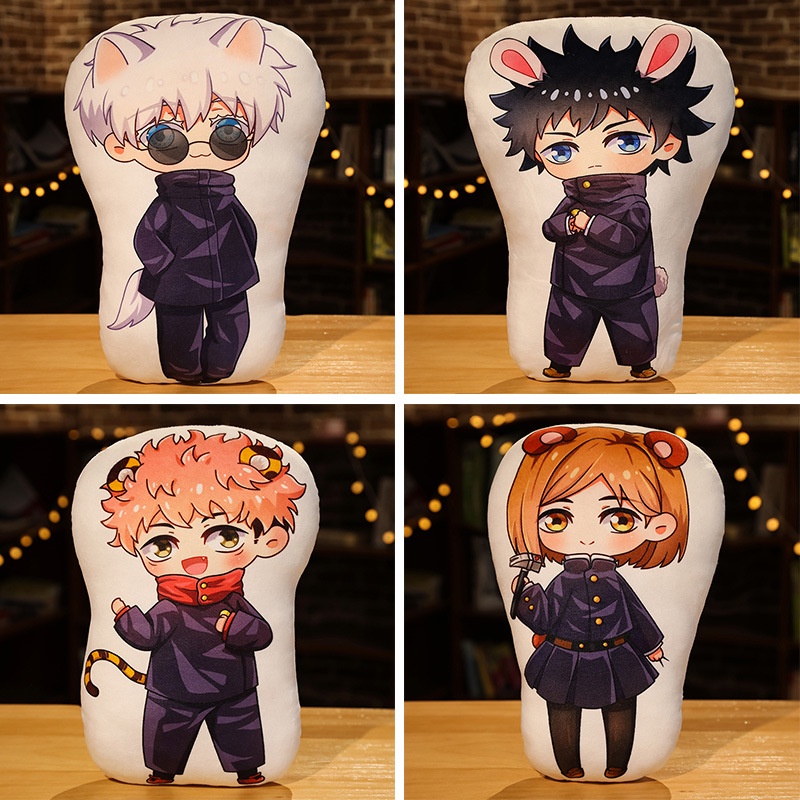 ST2 Jujutsu Kaisen Gối Sang Trọng Đồ Chơi Anime Hình Gojo Itadori Megumi Nobara Nhồi Bông Búp Bê Đệm Trang Trí Nhà Quà Tặng TS2