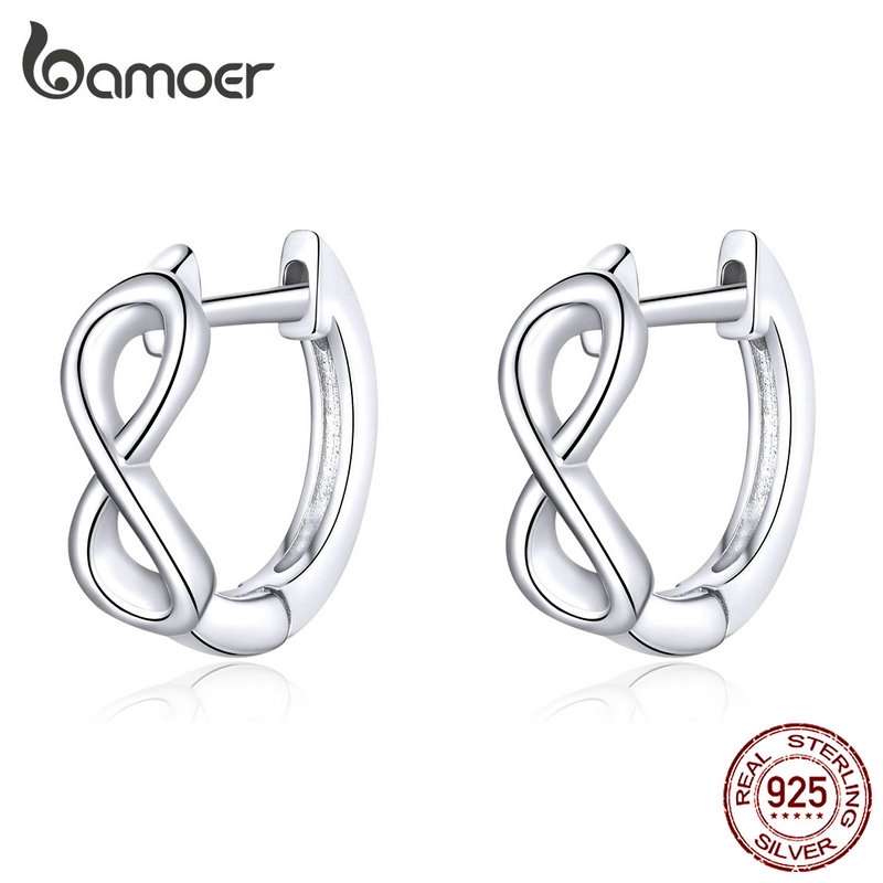 Bamoer Bông Tai bạc 925 Kiểu Dáng Hình Học Thời Trang sce743