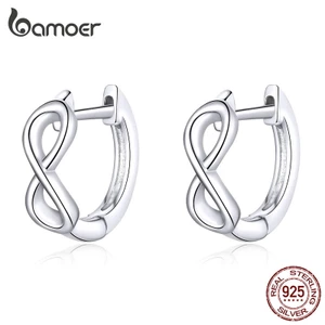 Bamoer Bông Tai bạc 925 Kiểu Dáng Hình Học Thời Trang sce743