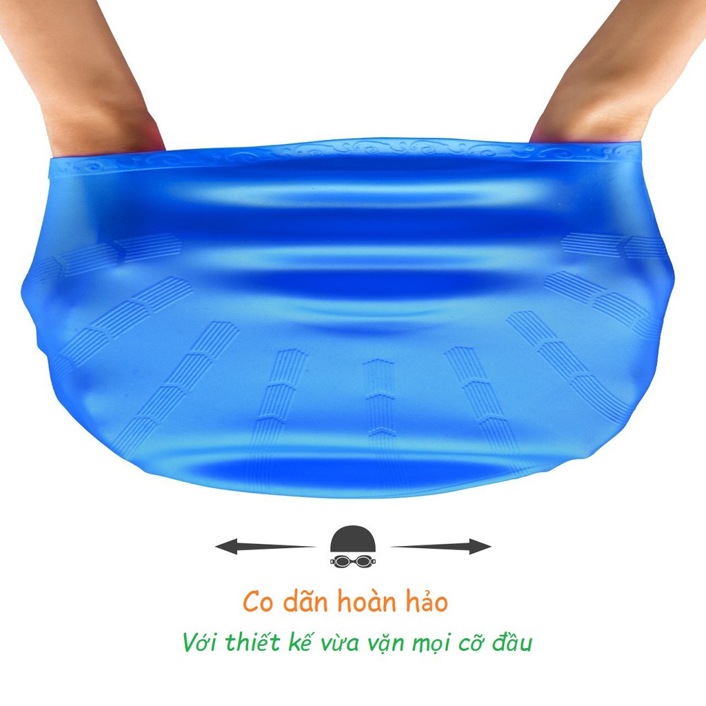 Mũ bơi người lớn nam nữ chùm tai SPORTY CA33 chất liệu silicone dùng được cho bé trên 6t