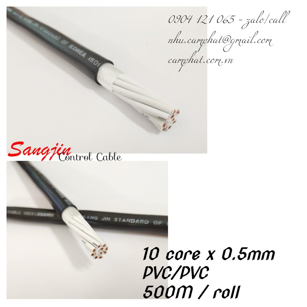 Sangjin Control Cable 10 core x 0.5 SQMM không lưới chống nhiễu Shopee Việt Nam