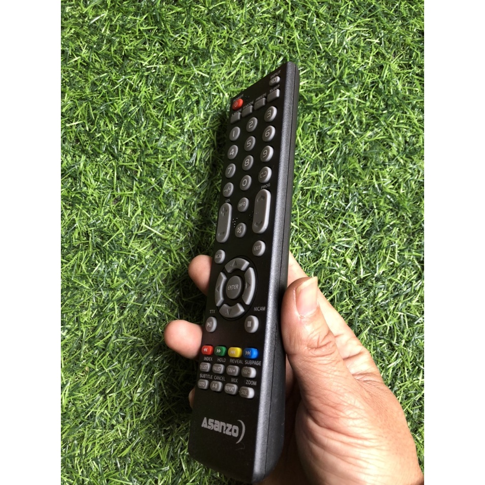 Điều khiển tivi Asanzo có nút INCAM ở mé bên tay phải dùng cho tivi LCD loại zin hãng