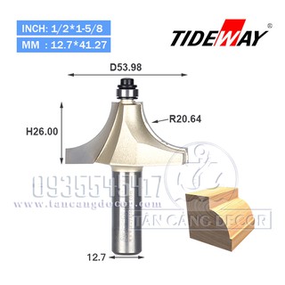 Mũi Router TideWay Bo Góc R20.64 Cốt 12.7 mm | Shopee Việt Nam