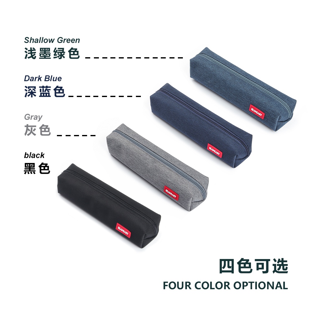 Ảnh Túi đựng bút SEAMIART mini màu sắc đơn giản có khóa kéo tiện dụng cho văn phòng/trường học 3